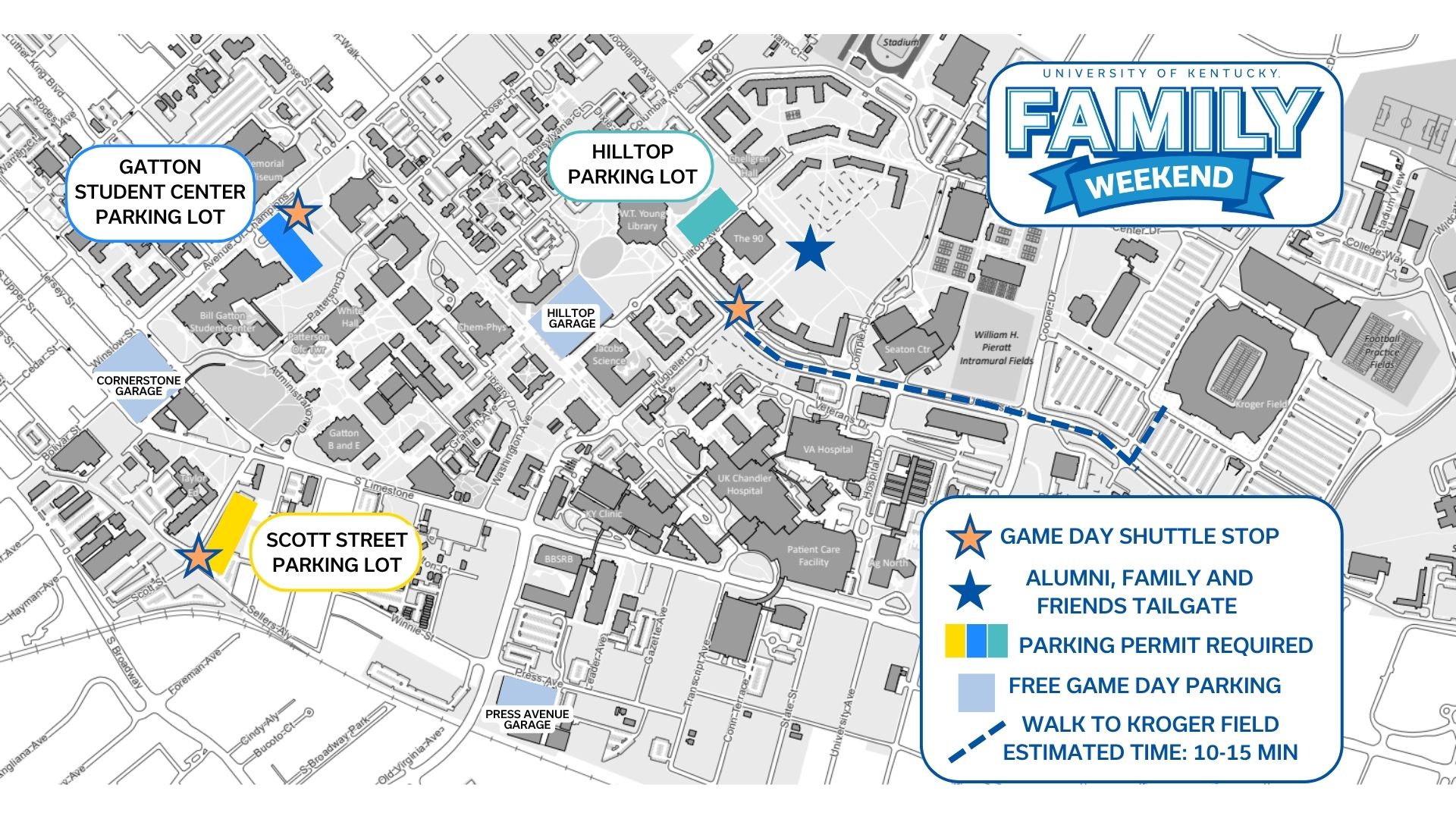 Family Weekend parking map