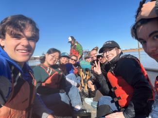 group of people on a boat